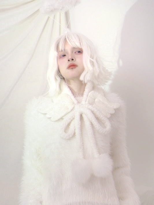 Plush Angel Wings Neck Scarf