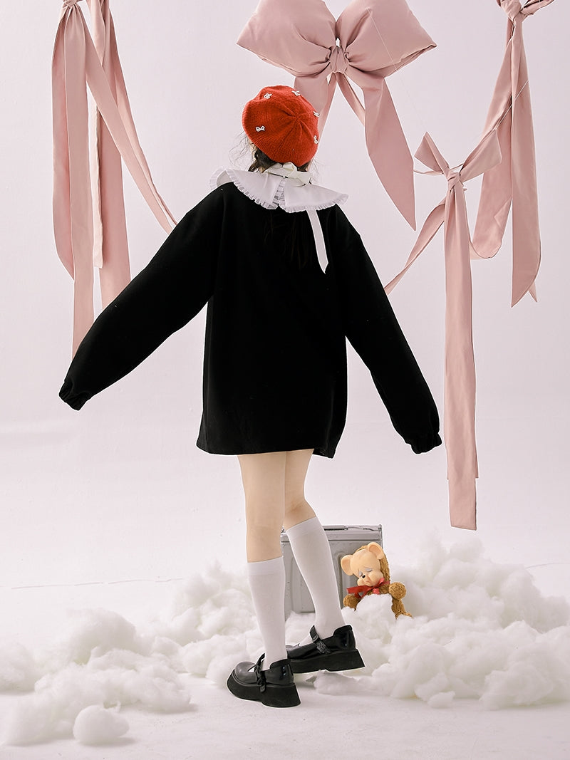 Lace Collar Baby Eerie Knit One-piece