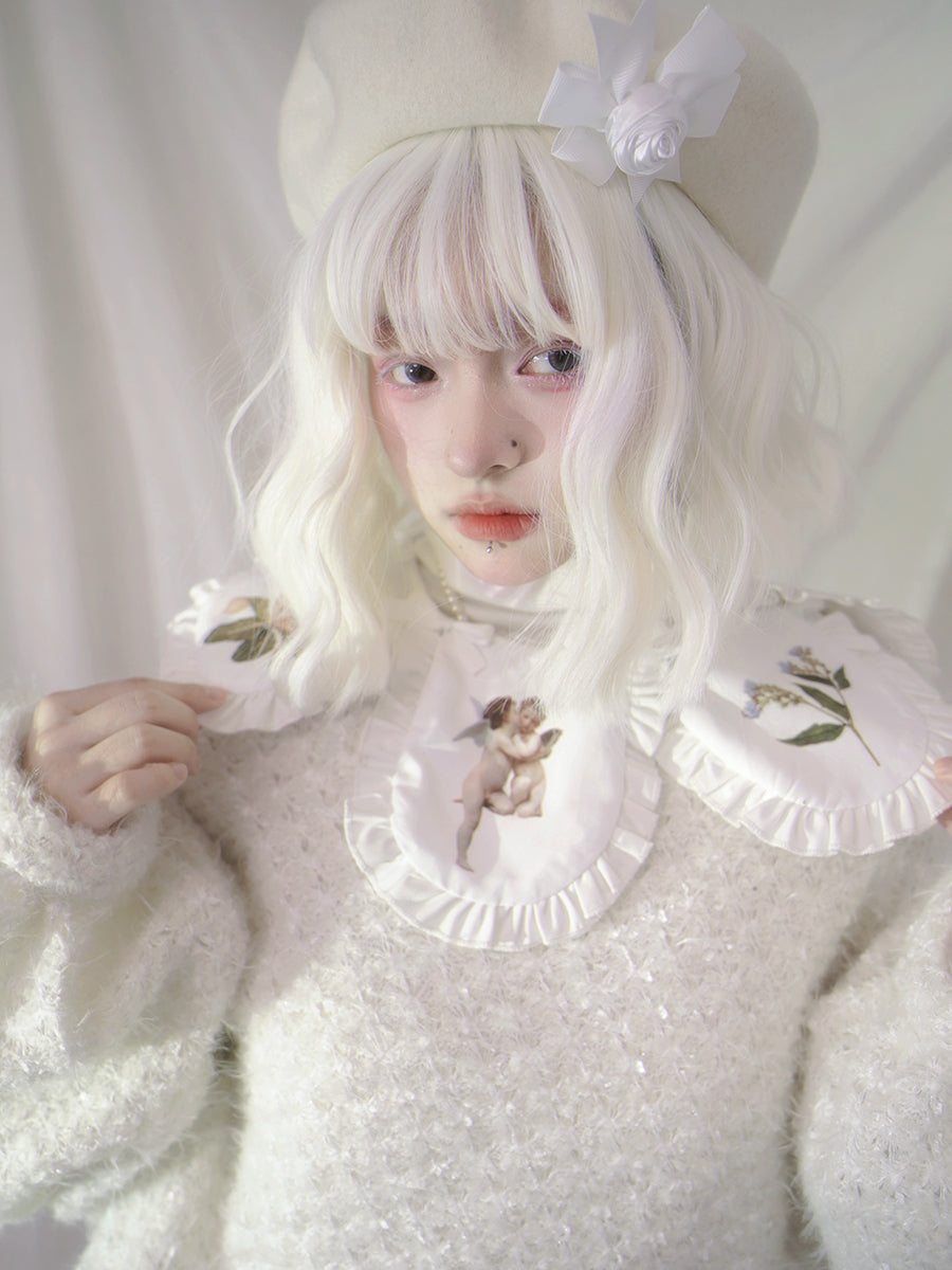 Rudefish Joint Print Puff Sleeve Sweater