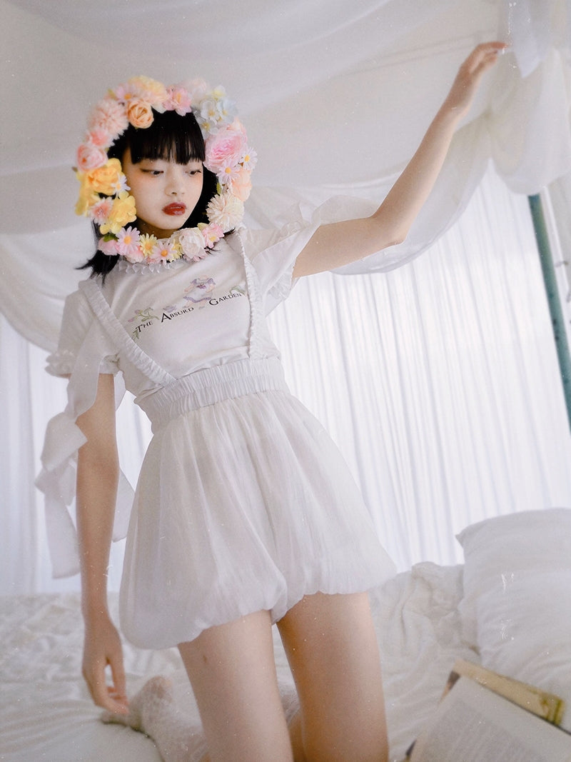 Ciffon Ribbon Sweet Balloon Pants