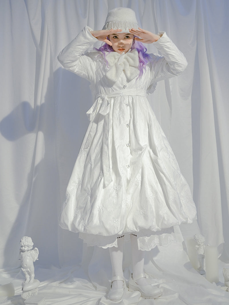 Embroidery Balloon Lace Pearl Princess One-piece