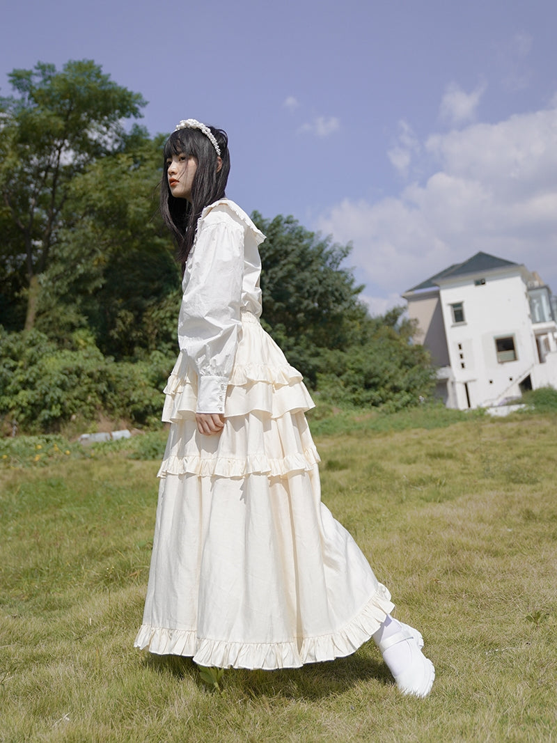 Tiered Frill Retro Fluffy Maid One-piece