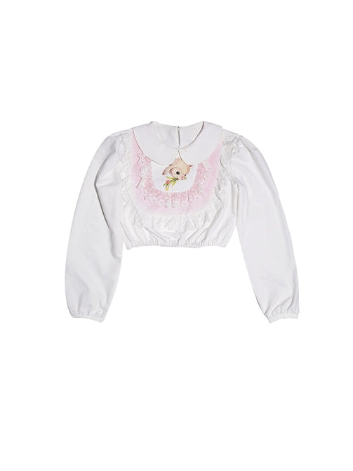 Lace Long-sleeved Short Shirt