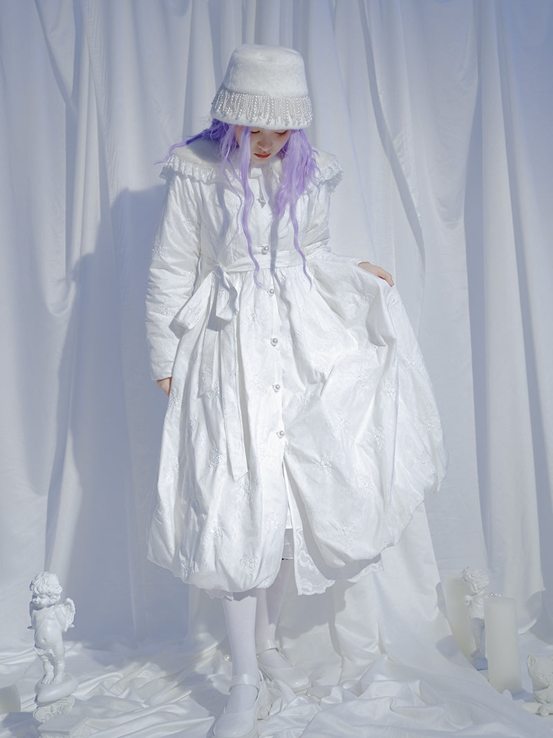 Embroidery Balloon Lace Pearl Princess One-piece