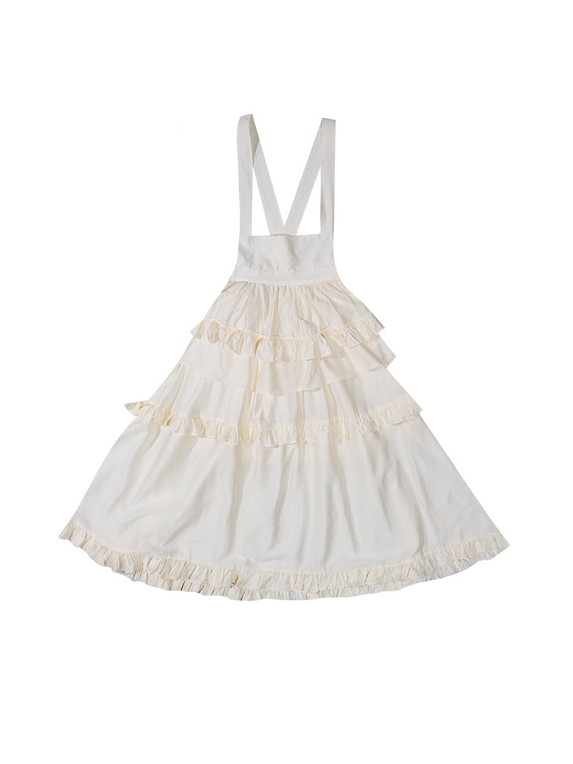 Tiered Frill Retro Fluffy Maid One-piece