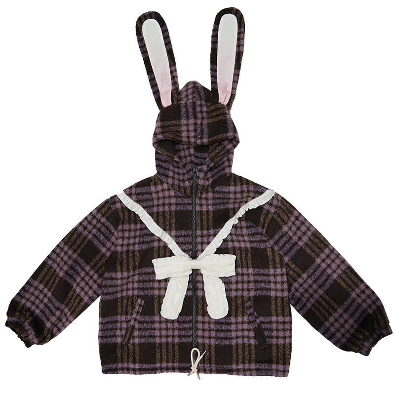 Gothic Lolita Rabbit-ear Ribbon Frill Boa Parka
