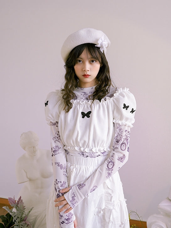 Hat Wool Cute Rose Beret