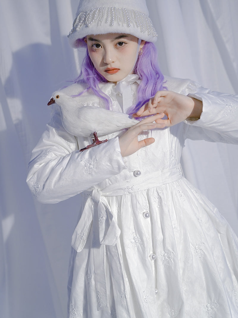 Embroidery Balloon Lace Pearl Princess One-piece