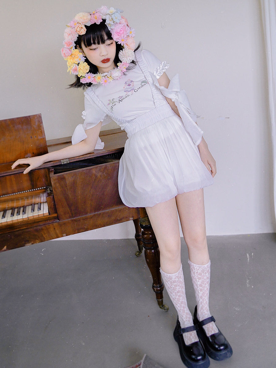 Ciffon Ribbon Sweet Balloon Pants