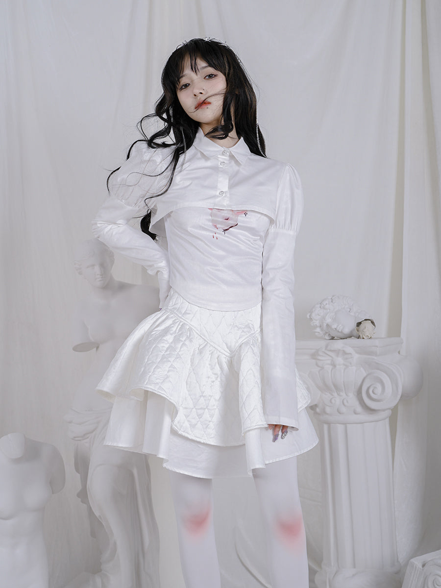Quilting Embroidery Layered Lolita Gothic Short Skirt