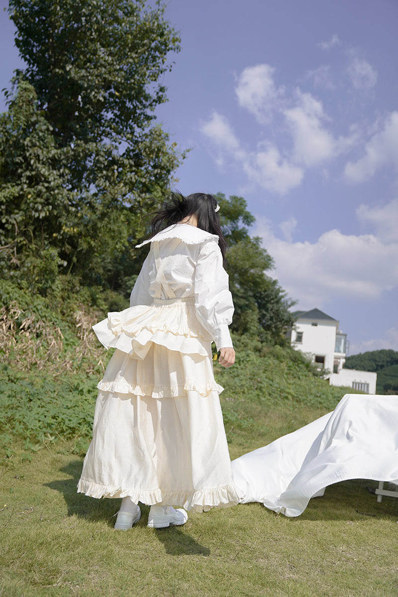 Tiered Frill Retro Fluffy Maid One-piece