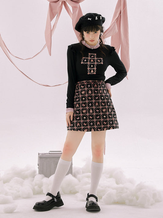 Butterfly Trapezoid Short Skirt