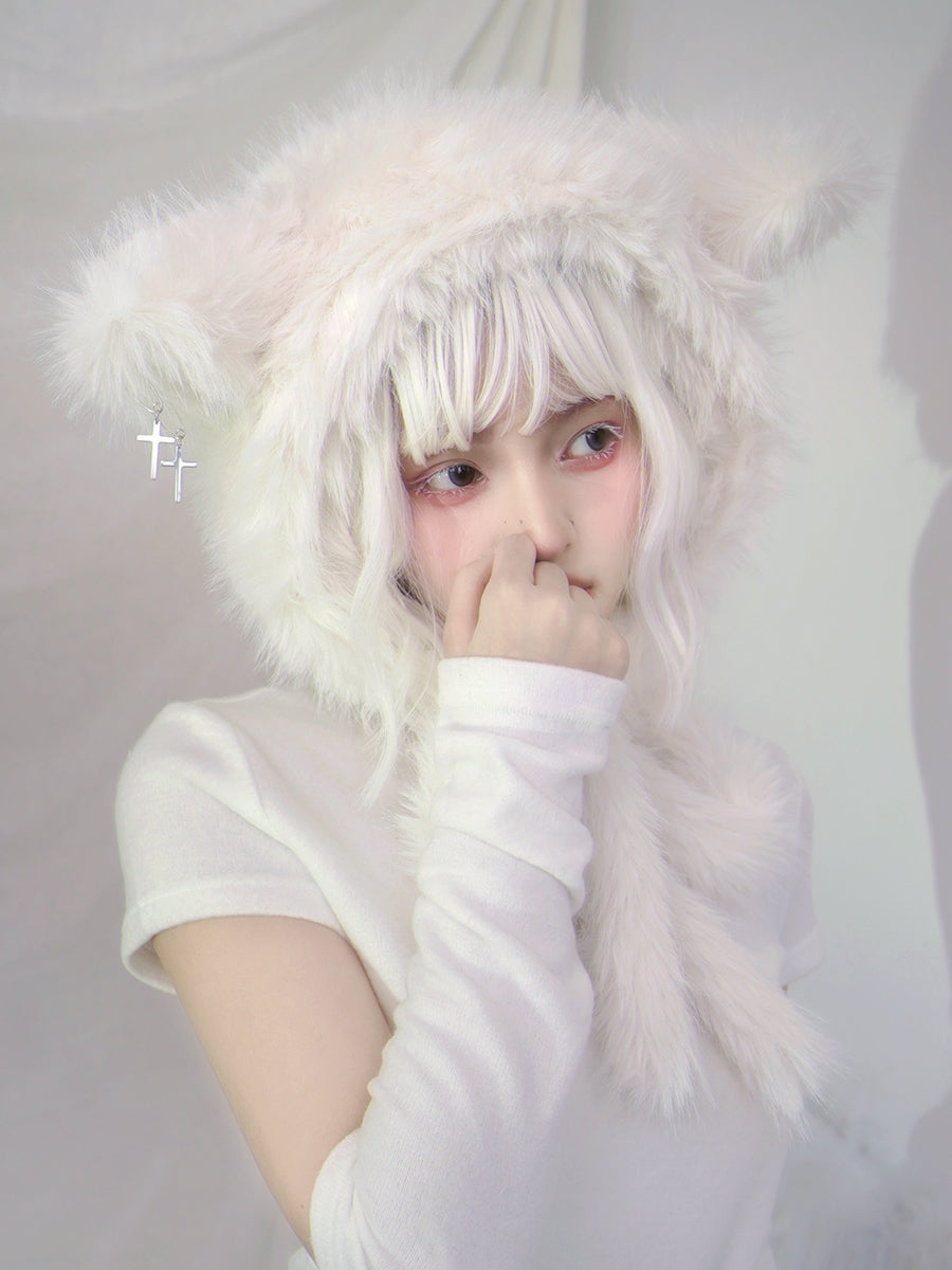 Long-haired Sheep Ear Cross Bow Hat