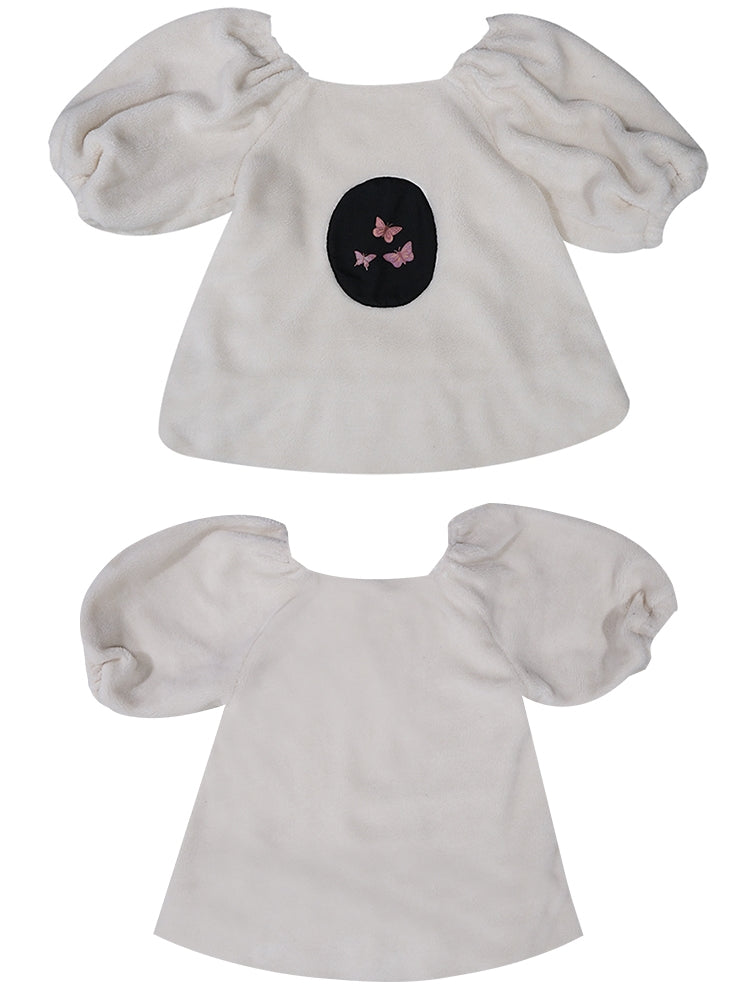Butterfly Puff-sleeves Retro Knit