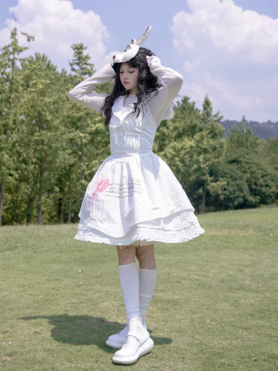 Rose Print Sleeveless Navy Neck Dress