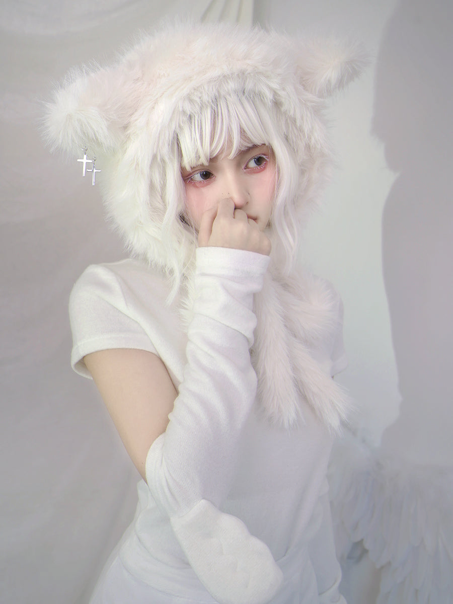 Split-sleeved T-shirt & Small Wings Short-sleeved