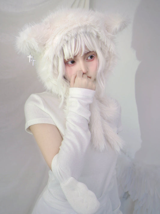 Split-sleeved T-shirt & Small Wings Short-sleeved