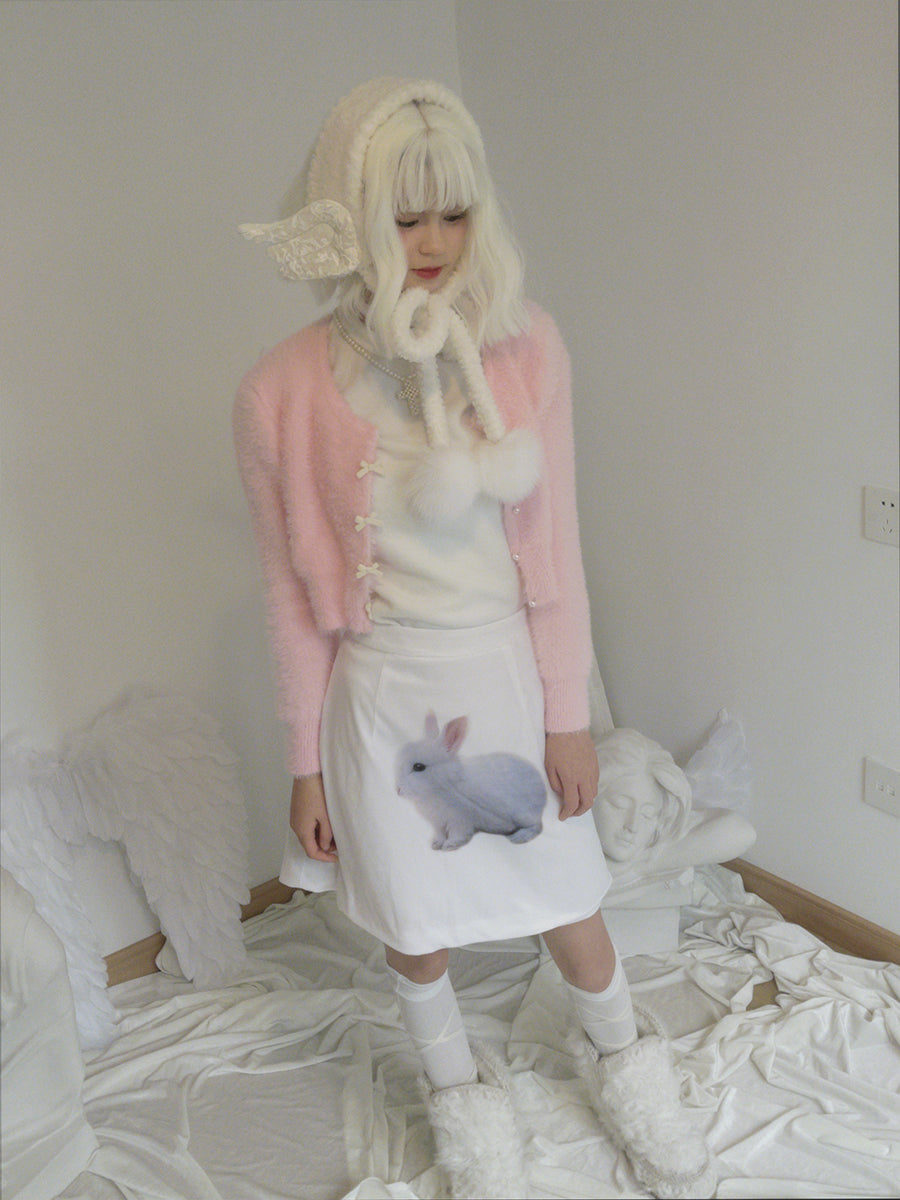 Print Quilted Short Skirt