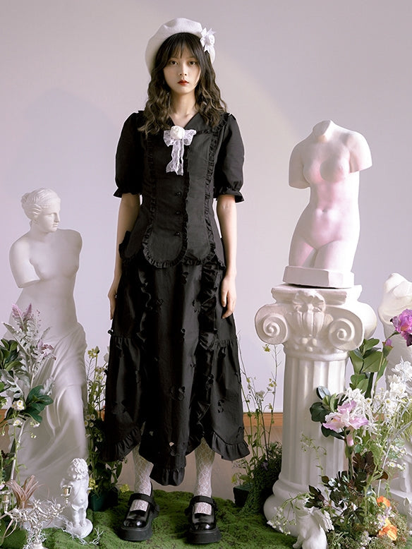 Clipping Butterfly Frill Unique Cute Skirt