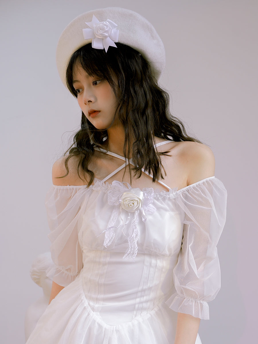 Hat Wool Cute Rose Beret