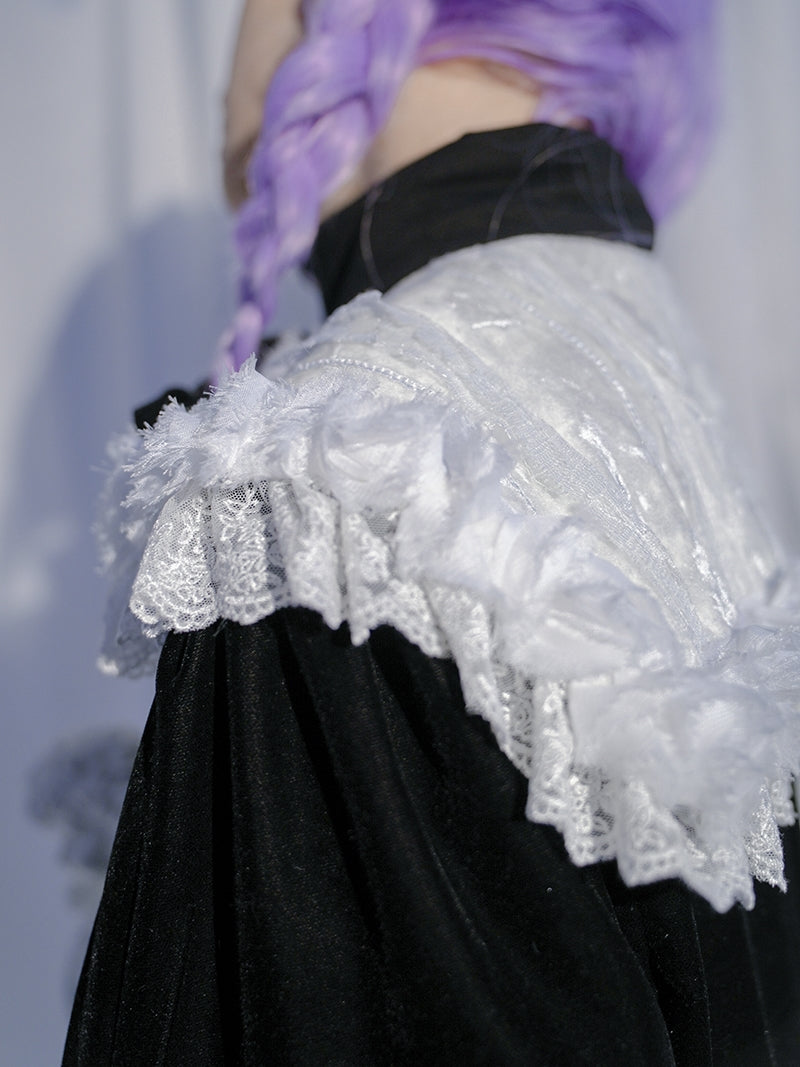 Lace-Collar Rose Gothic Long One-piece