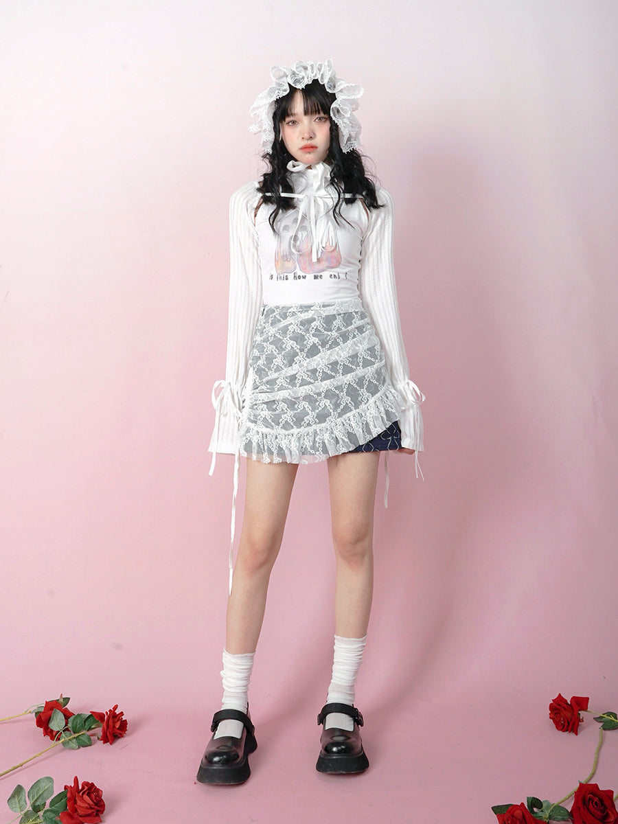 Print Sleeveless T-shirt