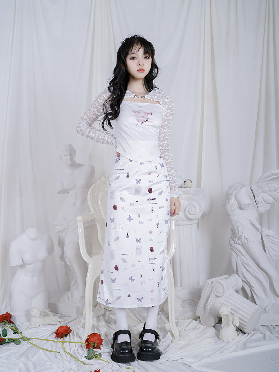 Insect Unique Pencil Long Skirt