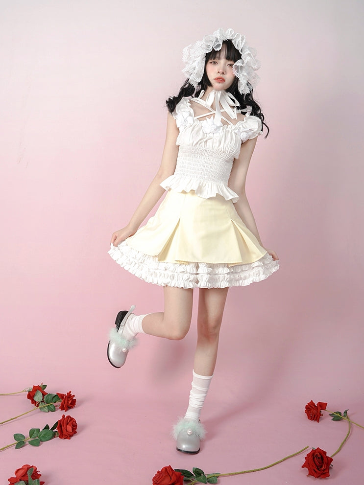 Bandage Elastic Sleeveless Shirt