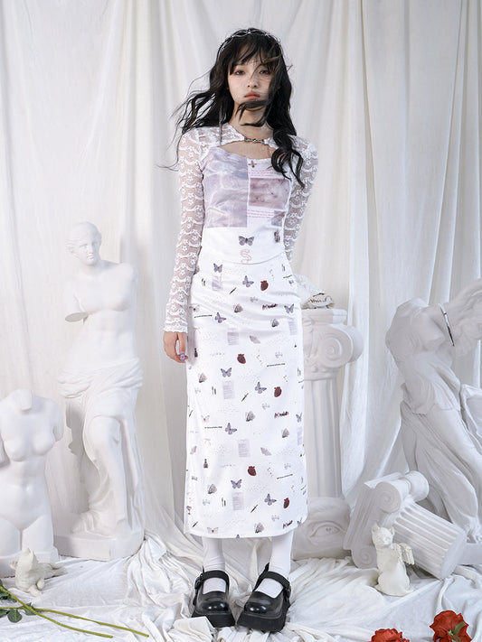 Insect Unique Pencil Long Skirt