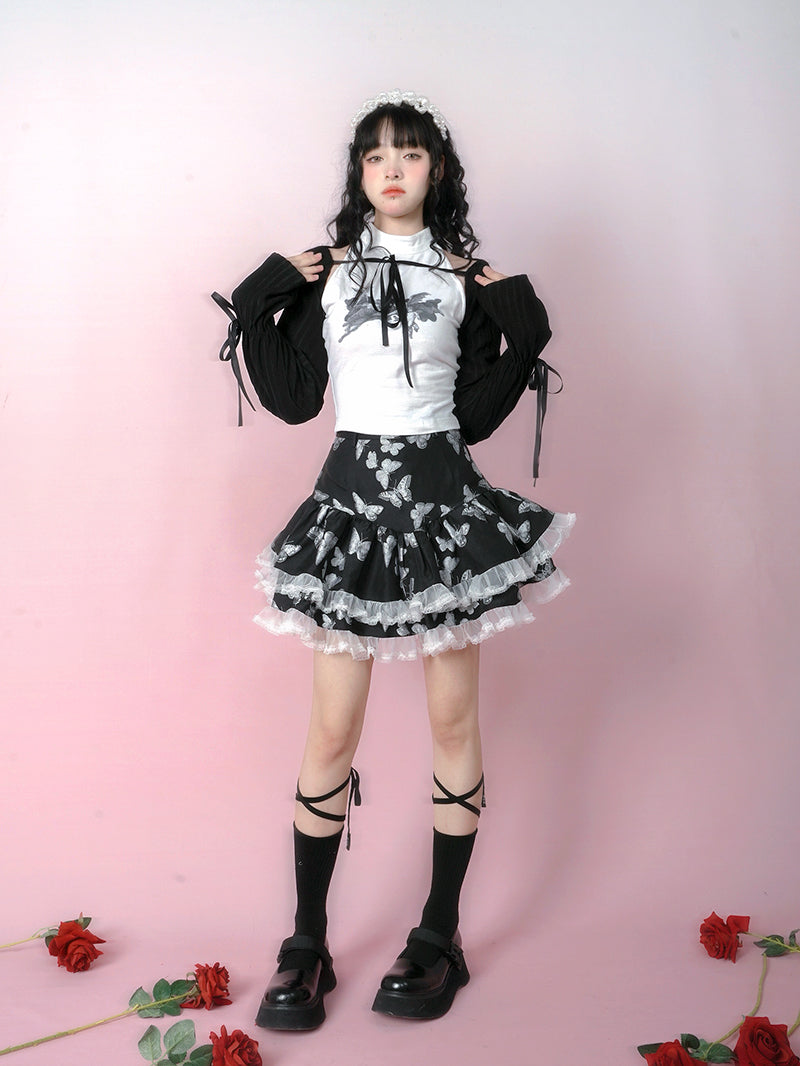 Print Sleeveless T-shirt