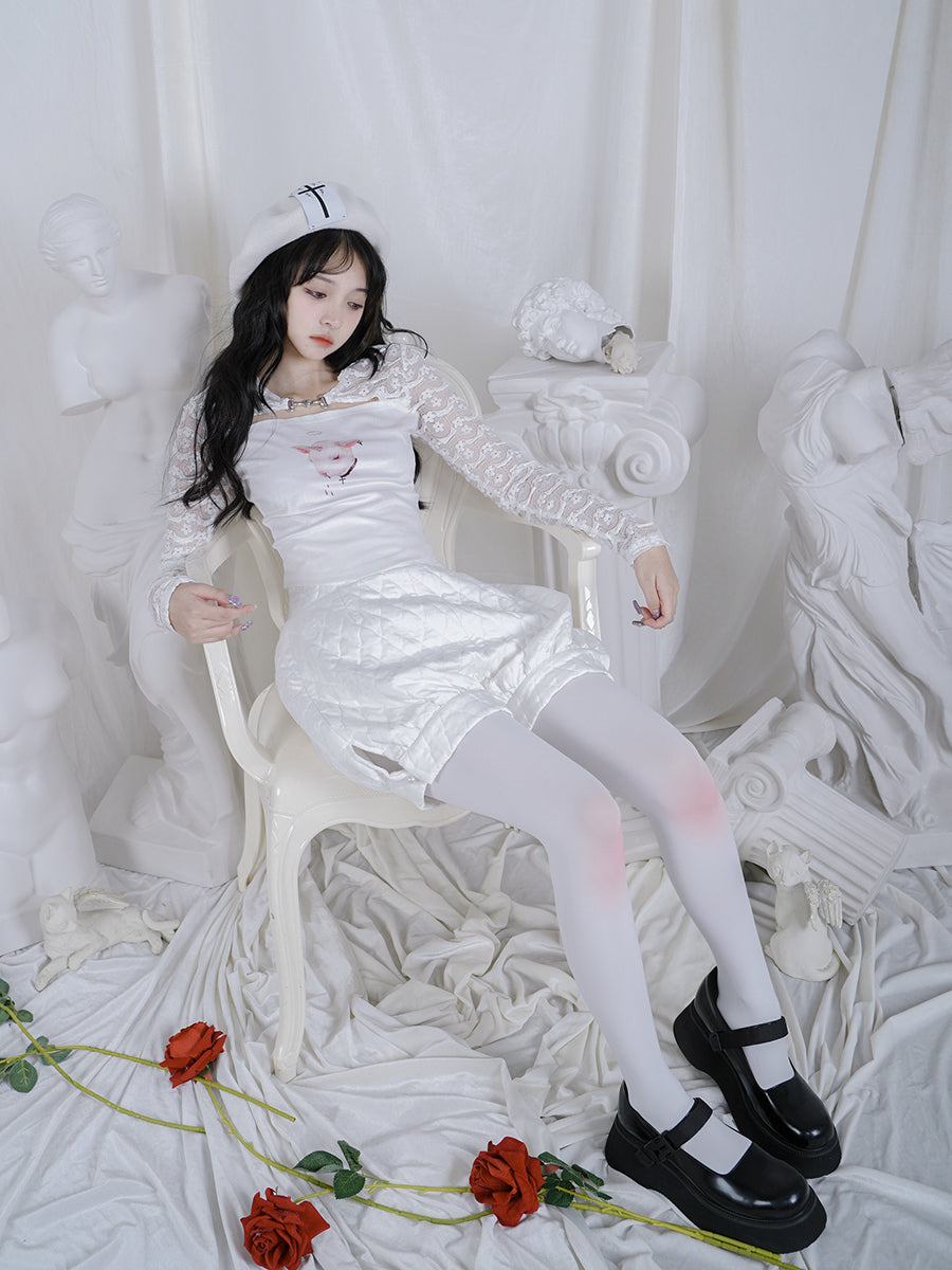 Nichi White Redness Tights