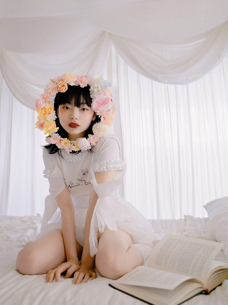 Ciffon Ribbon Sweet Balloon Pants