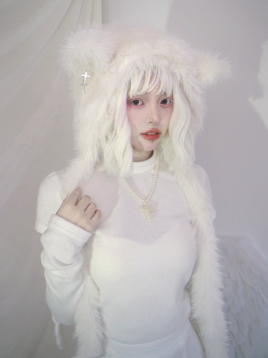 Long-haired Sheep Ear Cross Bow Hat