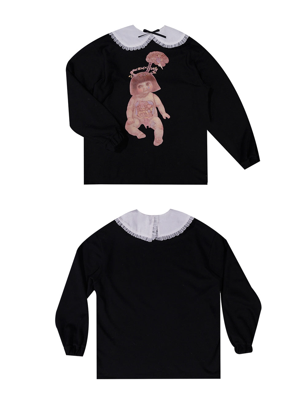 Lace Collar Baby Eerie Knit One-piece