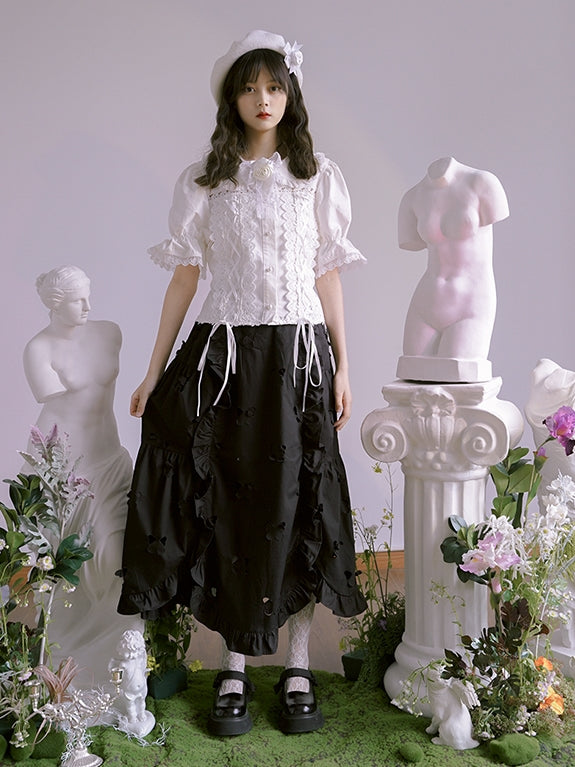 Clipping Butterfly Frill Unique Cute Skirt