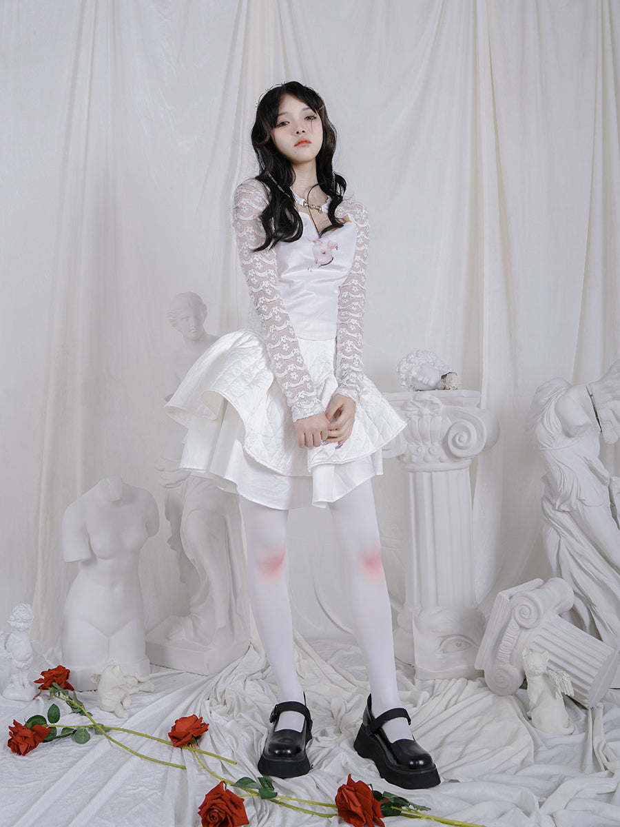 Nichi White Redness Tights