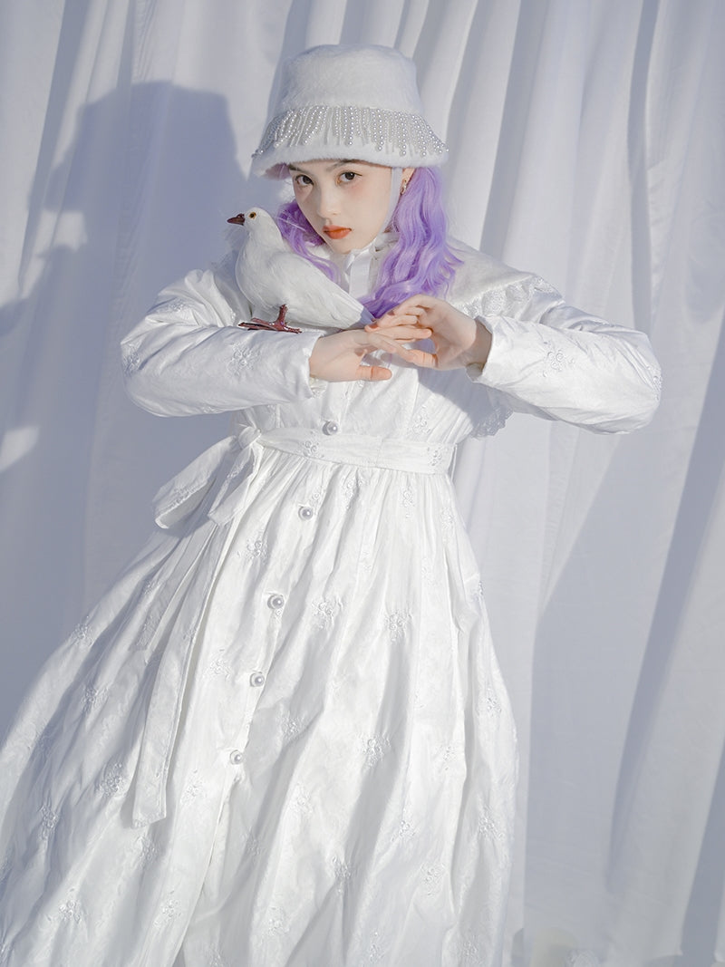 Embroidery Balloon Lace Pearl Princess One-piece