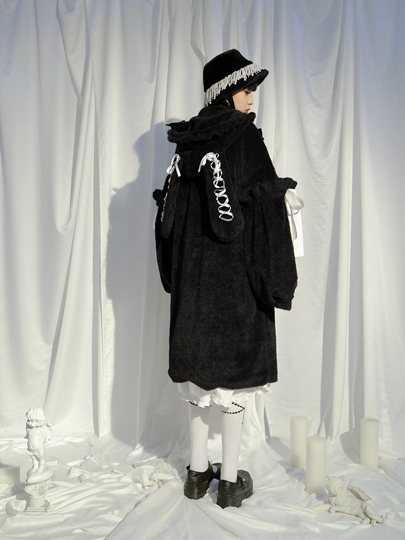 Rabbit-ear Boa Cute Ribbon Coat
