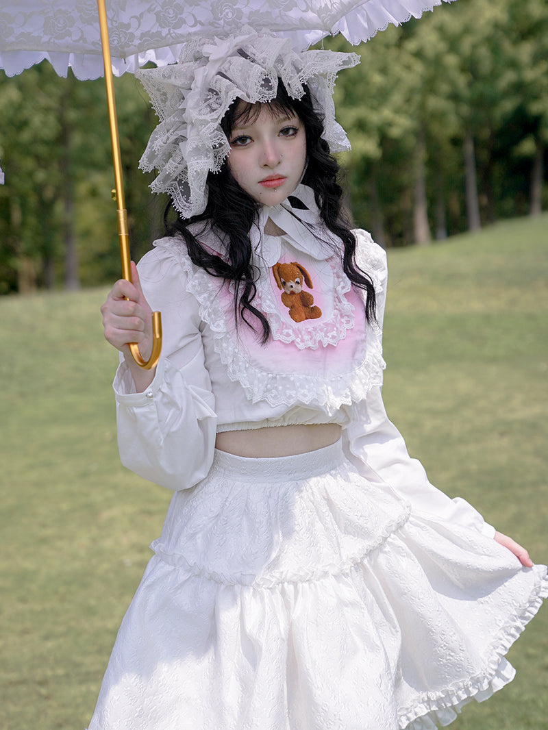 Lace Long-sleeved Short Shirt