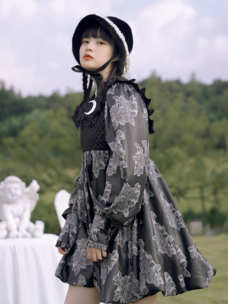 Balloon Lace Fril Cute Sailor One-piece