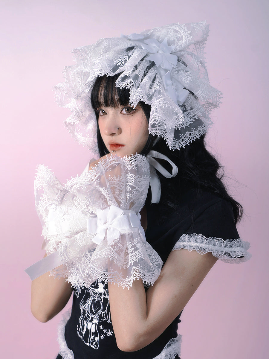 Bow Lace Tie Hair Band & Hand Accessory