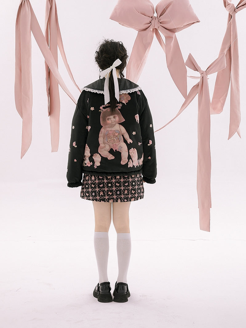 Lace Eerie Velvet Cotton Blouson