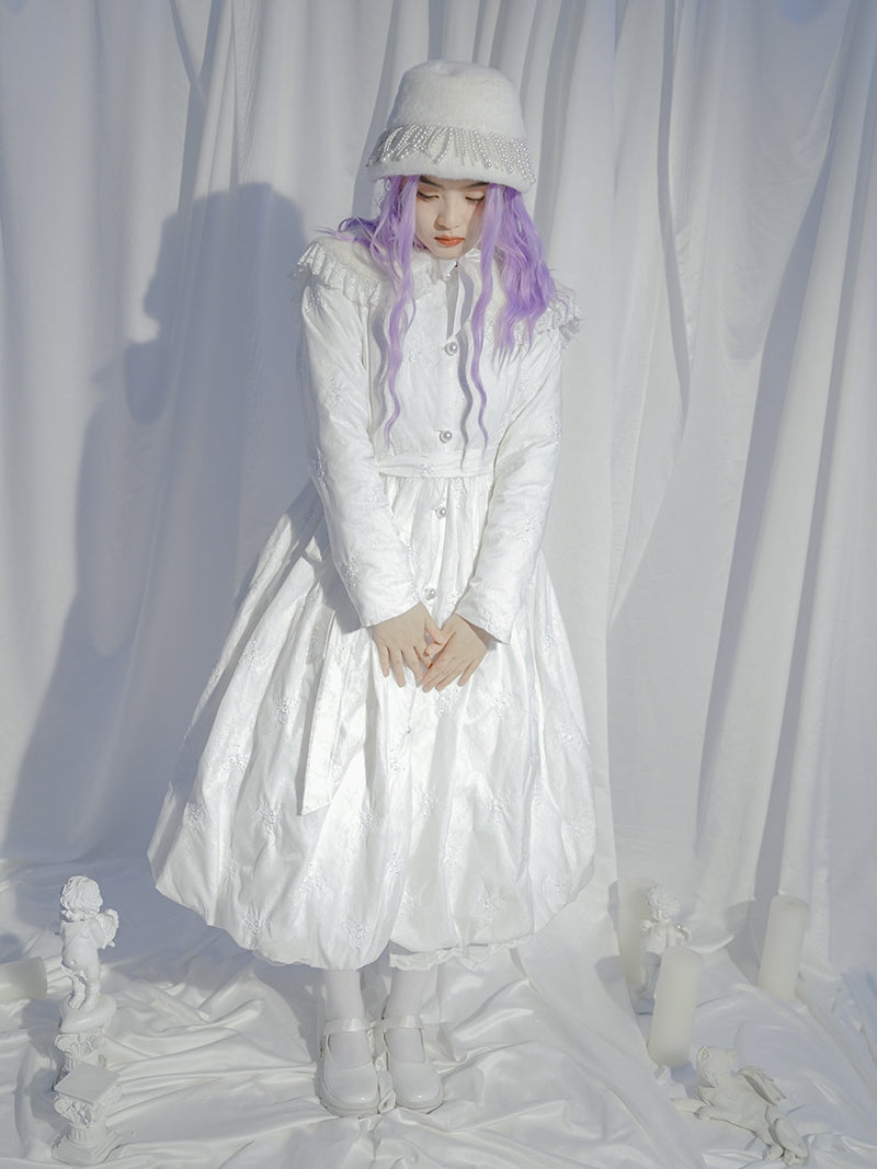 Embroidery Balloon Lace Pearl Princess One-piece