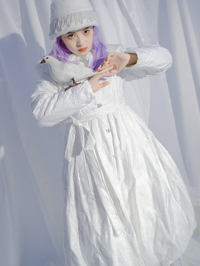 Embroidery Balloon Lace Pearl Princess One-piece