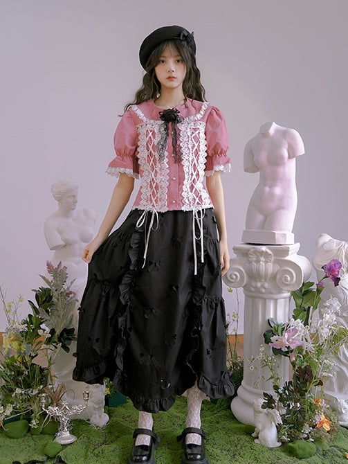 Sweet Lace Cute Ribbon Gothic Blouse
