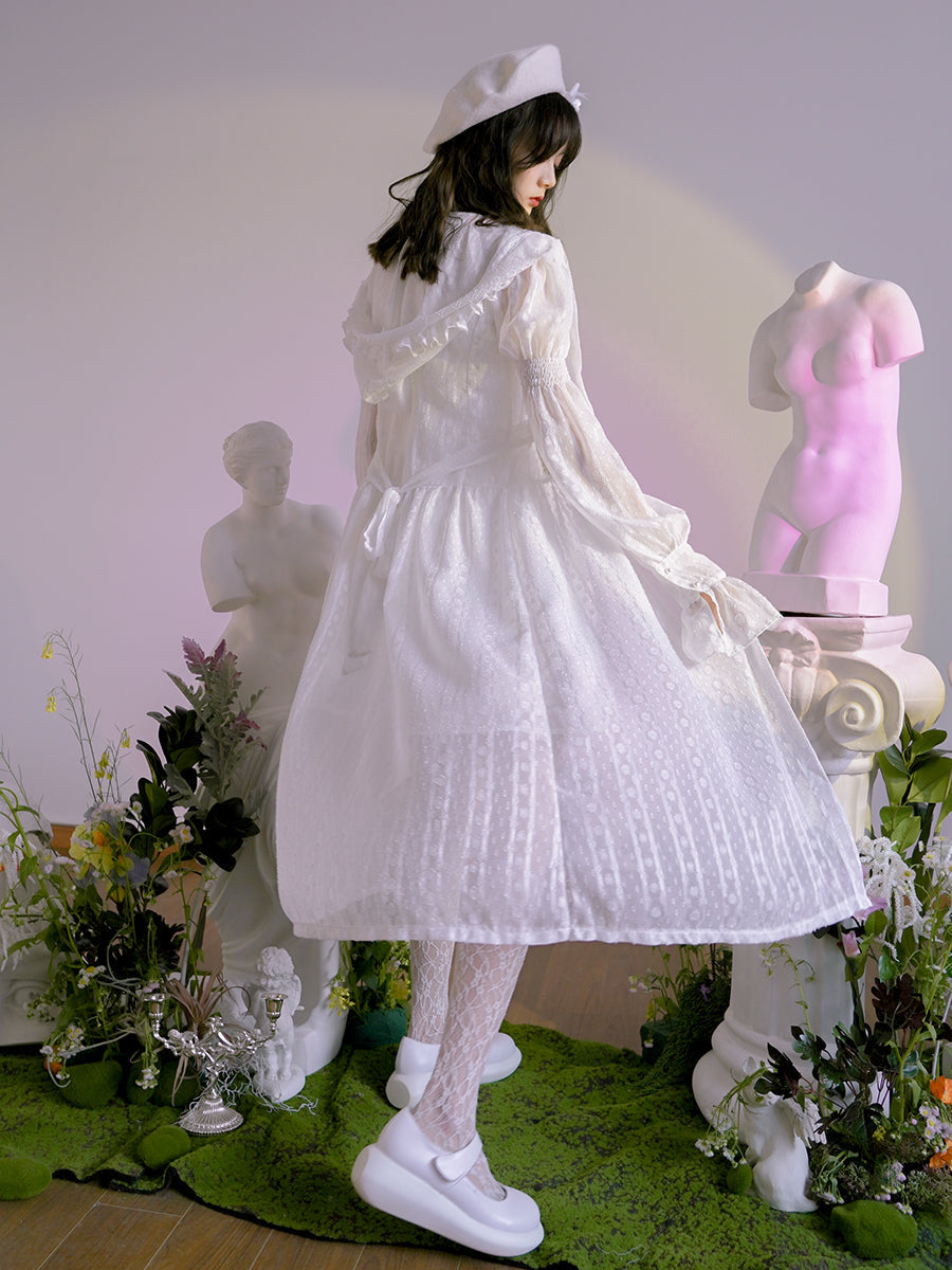 Hoodie Lace Pearl Gothic Sheer One-piece