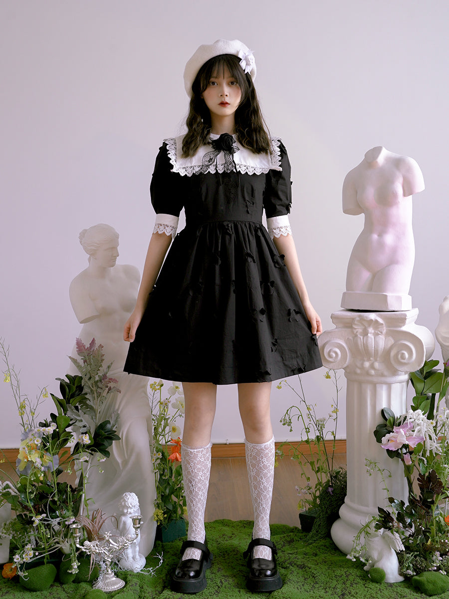 Clipping Embroidery Doll Gothic Lace One-piece
