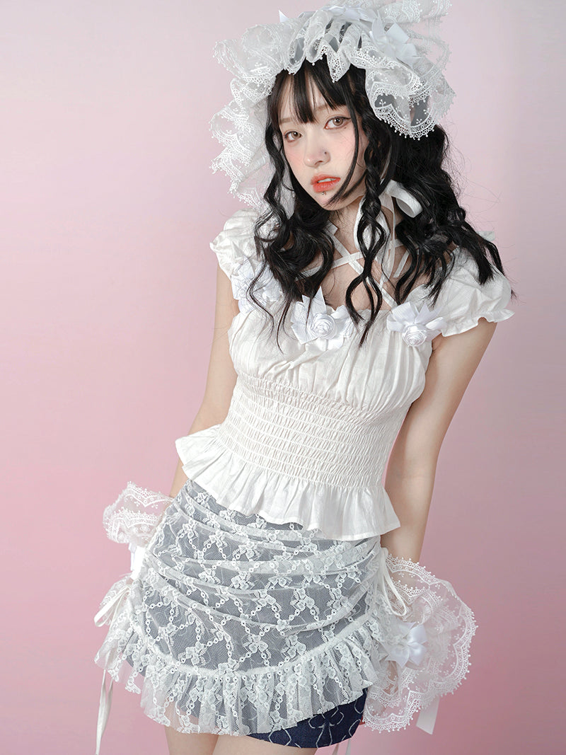 Bandage Elastic Sleeveless Shirt