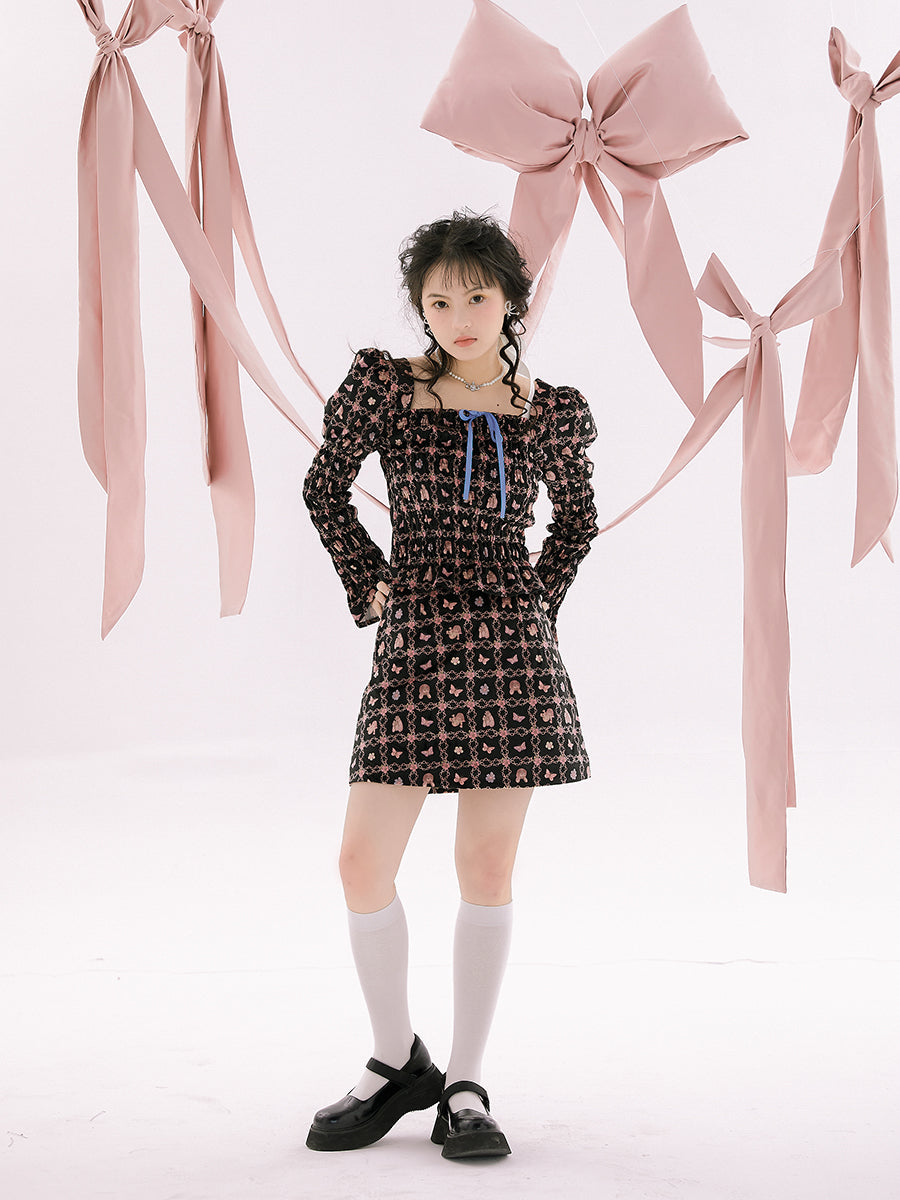 Butterfly Trapezoid Short Skirt