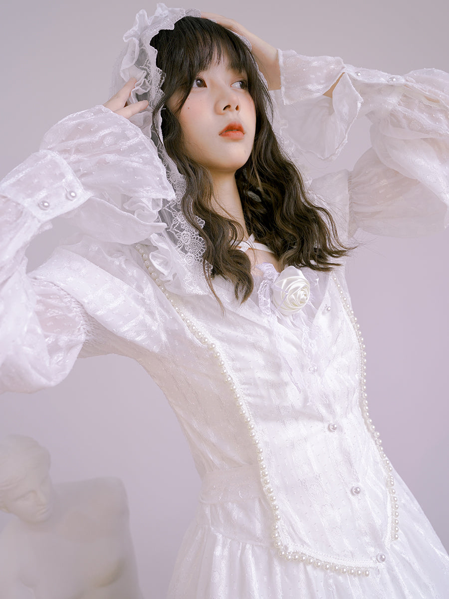 Hoodie Lace Pearl Gothic Sheer One-piece